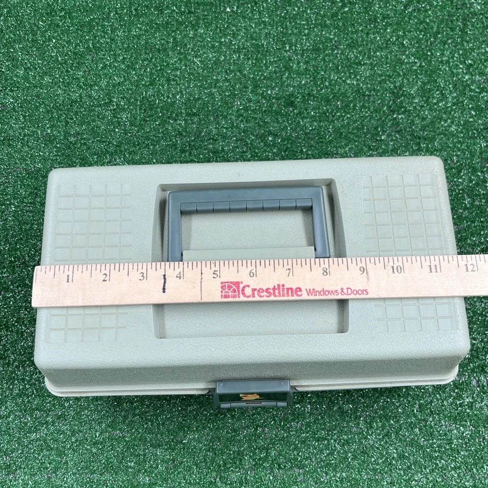 Vintage Sport Fisher 450‎ Fishing Tackle Box Two Trays Green